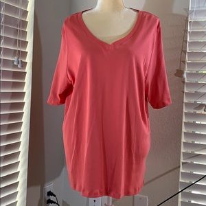 Jones New York cotton salmon spring T-shirt 2X